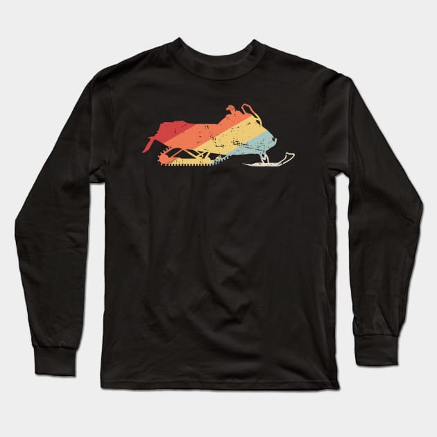 Vintage Snowmobile Icon Long Sleeve T-Shirt by MeatMan